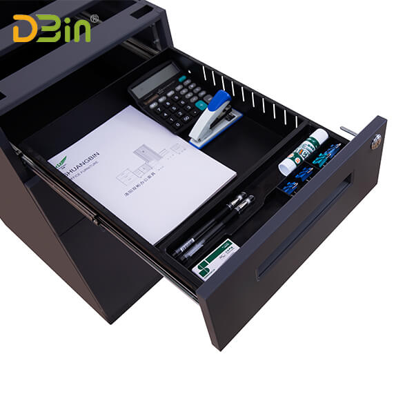 SB-X035 W390三抽黑色隱藏扣手固定柜（無上頂）