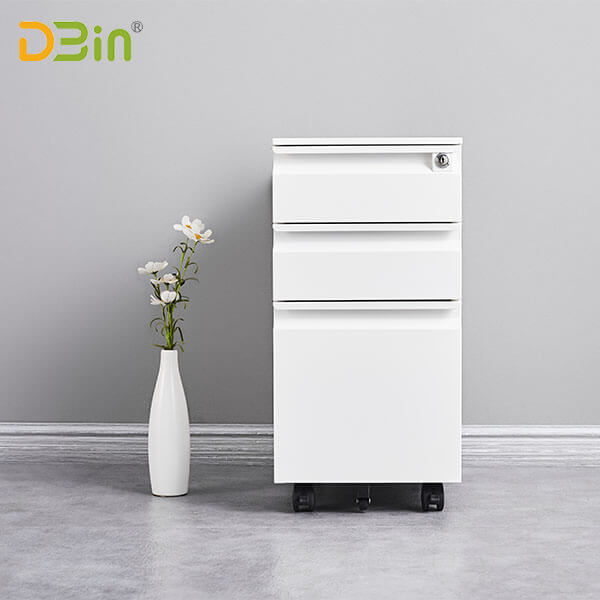 SB-X010 W300三抽白色鵝頸拉手活動(dòng)柜