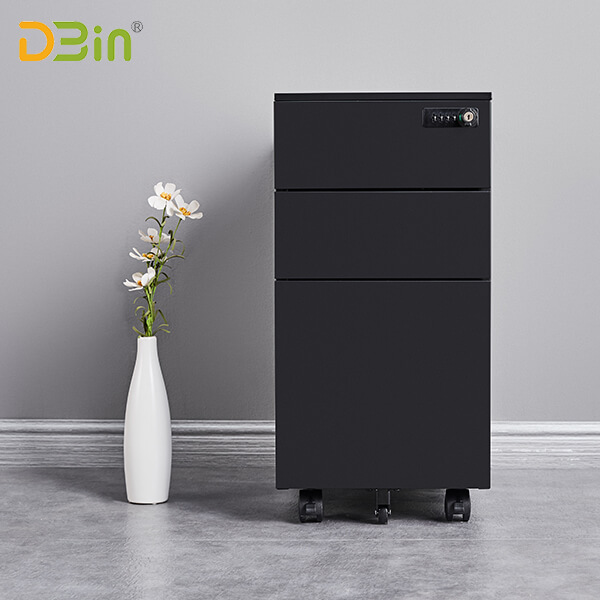 SB-X011 W300三抽黑色側(cè)拉活動(dòng)柜（機(jī)械密碼鎖）