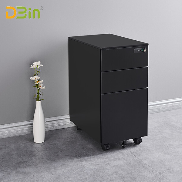 SB-X011 W300三抽黑色側(cè)拉活動(dòng)柜（機(jī)械密碼鎖）
